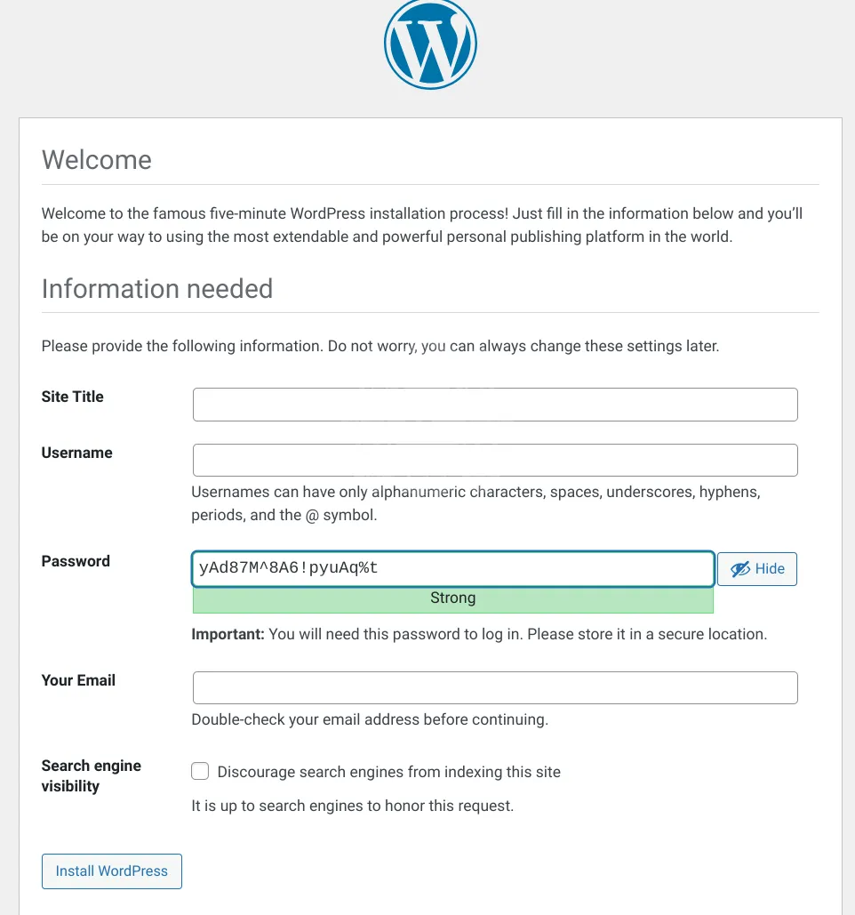 WordPress Website Screenshot